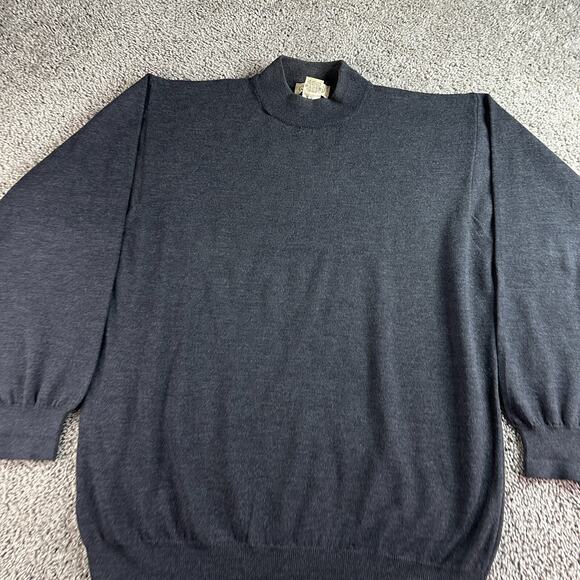 VTG Pronto Uomo Firenze Wool Sweater Mens XL Tall Gray Made In Italy Pullover - Picture 3 of 12